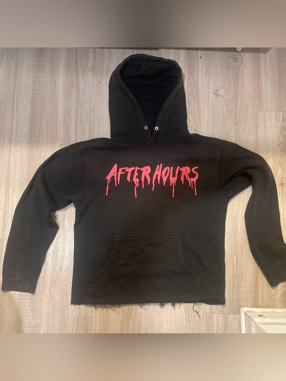 VLONE Black Hoodie with Red "AFTER HOURS" Drip Logo